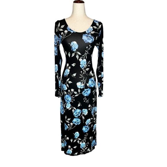 Yumi Kim Long Sleeve Black Floral Maxi Dress | Size S - Picture 1 of 7